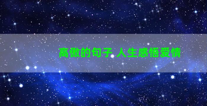 高傲的句子 人生感悟爱情